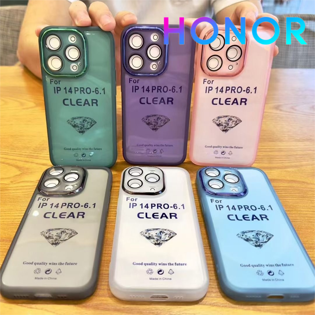 #17 Funda Transparente Colores con Protector de lente para Honor