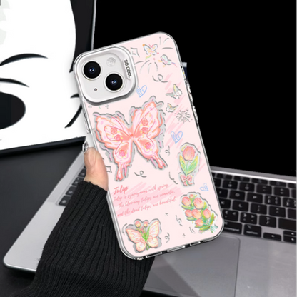 #31 iMD-Funda con Diseño de Mariposa y Flor para iPhone