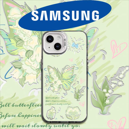 #31 iMD-Funda con Diseño de Mariposa y Flor para Samsung