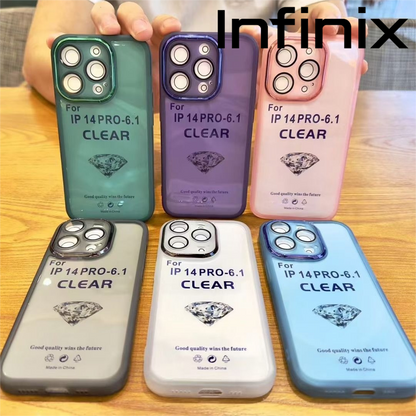 #17 Funda Transparente Colores con Protector de lente para Infinix