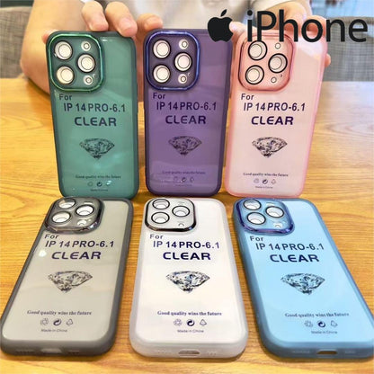 #17 Funda Transparente Colores con Protector de lente para iPhone