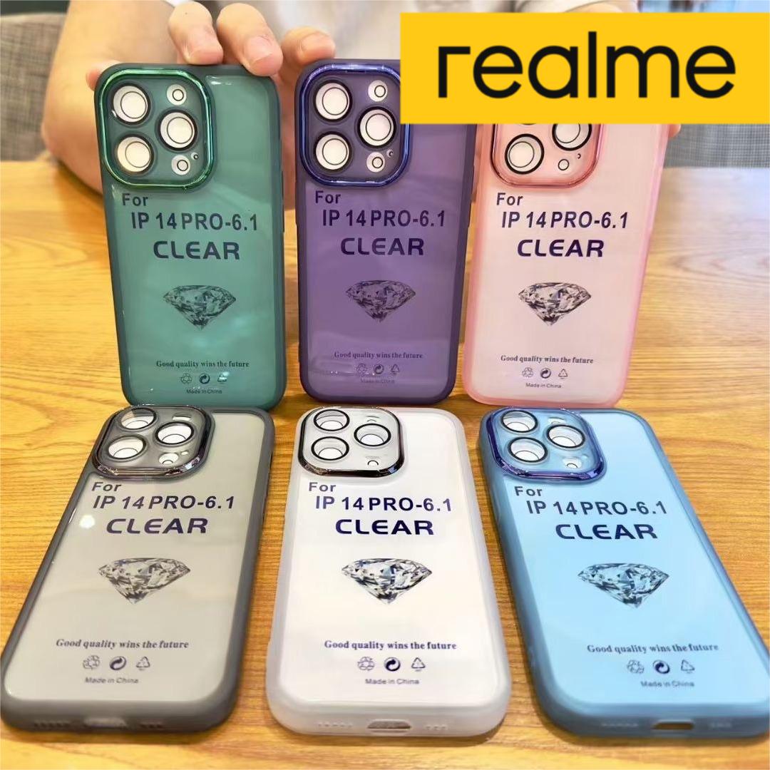 #17 Funda Transparente Colores con Protector de lente para RealMe