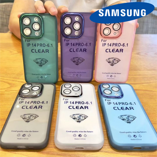 #17 Funda Transparente Colores con Protector de lente para Samsung galaxy serie A