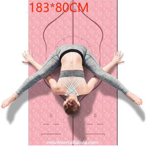 Colchoneta TPE De Yoga Con Líneas De Guía, 183x80cm